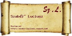 Szabó Luciusz névjegykártya