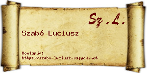 Szabó Luciusz névjegykártya
